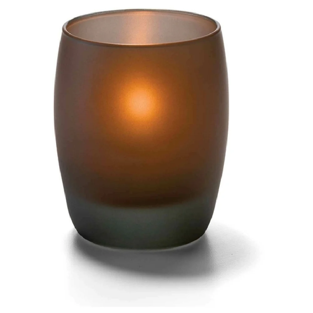Hollowick 6404MA 3 Inch Glass Candle Lamp with Midnight Amber Finish