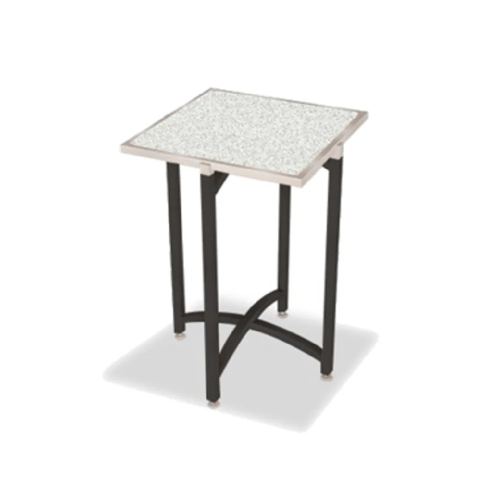 Forbes Industries 7022T-42 24 Inch Square Folding Table with Steel Frame Textured Black Finish