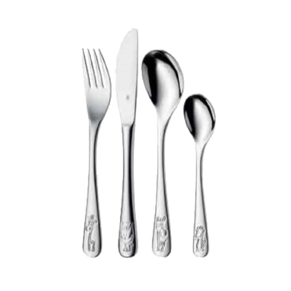 BauscherHepp 12.8002.6040 4-piece Kinderset Cutlery Set Safari Design Stainless Steel