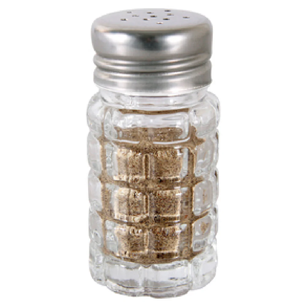 CAC China G8CK-2F 2 Oz Beehive Shaker Lead-Free Glass with Stainless Steel Top