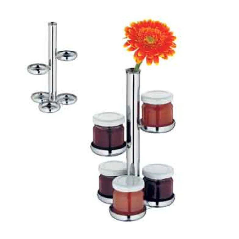 BauscherHepp 06.8231.6040 2-tier Display Stand with Middle Flower Vase Stainless Steel BauscherHepp 06.8231.6040 2-tier Display Stand with Middle Flower Vase Stainless Steel