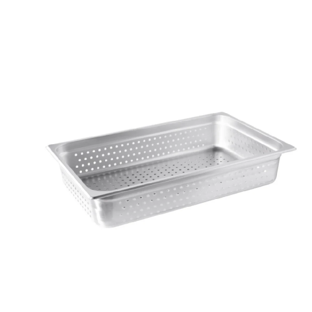 CAC China SSPF-24-4P 1/1-size 24 Gauge Perforated Steam Pan with Stacking Lug
