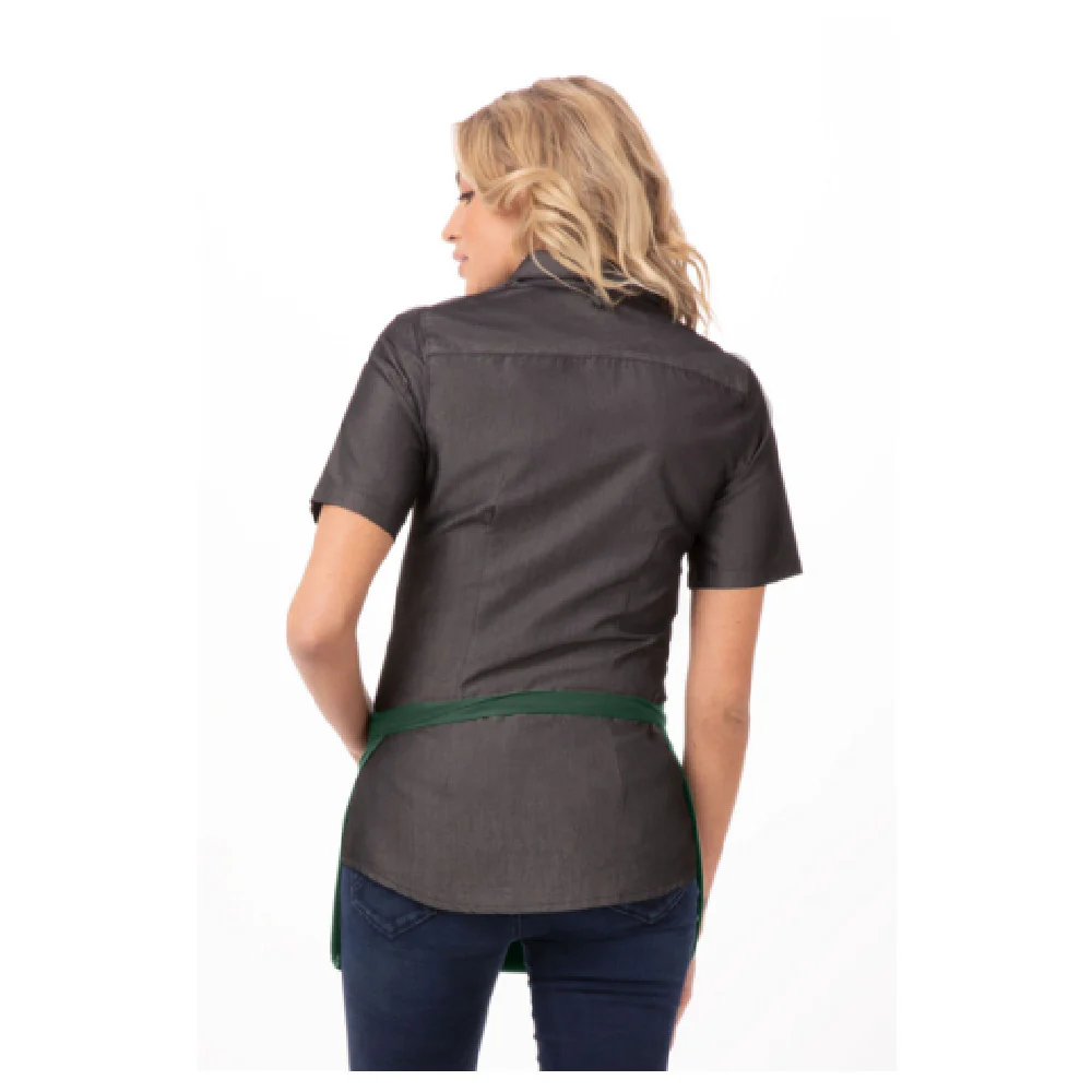 Chef Works FREV-HUN-0 21 Inch Waist Apron Reversible with 3 Pockets Hunter Green