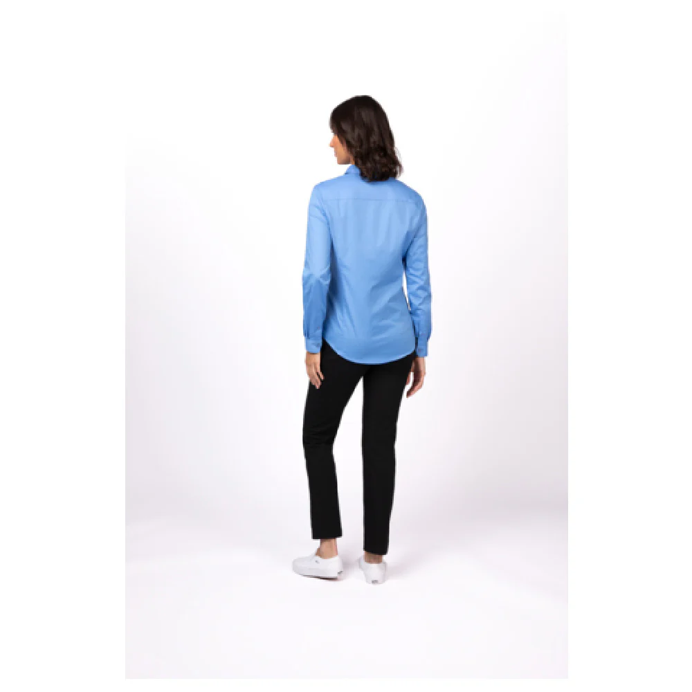 Chef Works W151-FRB-M Women's Medium 22 Inch Blue Dress Shirt with Collar Stays Chef Works W151-FRB-M Women's Medium 22 Inch Blue Dress Shirt with Collar Stays