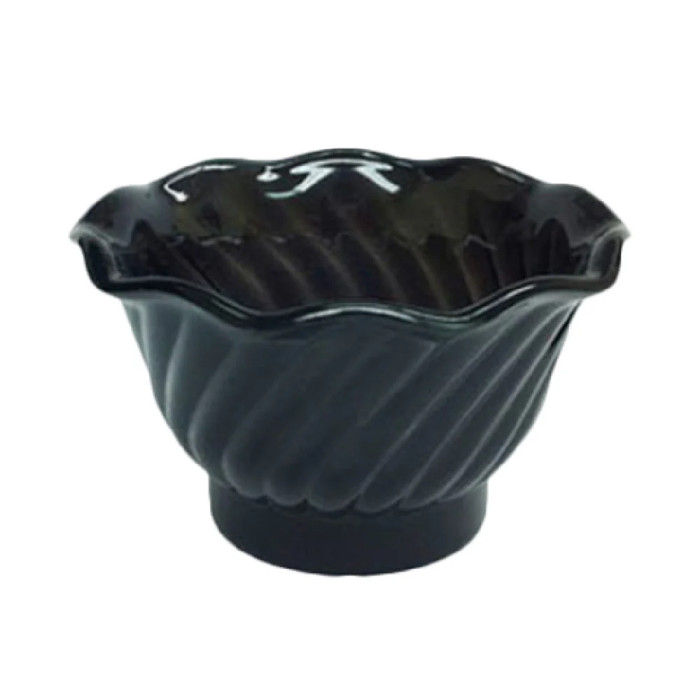 Thunder Group PLDS005K 5 Oz Dessert Dish Swirl Tulip Shape Stackable Plastic Black Thunder Group PLDS005K 5 Oz Dessert Dish Swirl Tulip Shape Stackable Plastic Black