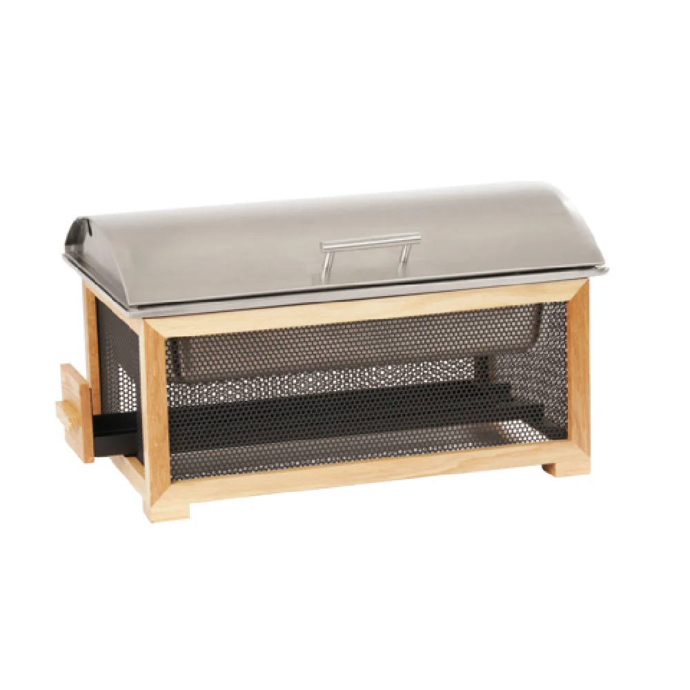 Cal Mil 22903-115 23 Inch Chafer with stainless steel cover Natural Oak Wood Cal Mil 22903-115 23 Inch Chafer with stainless steel cover Natural Oak Wood