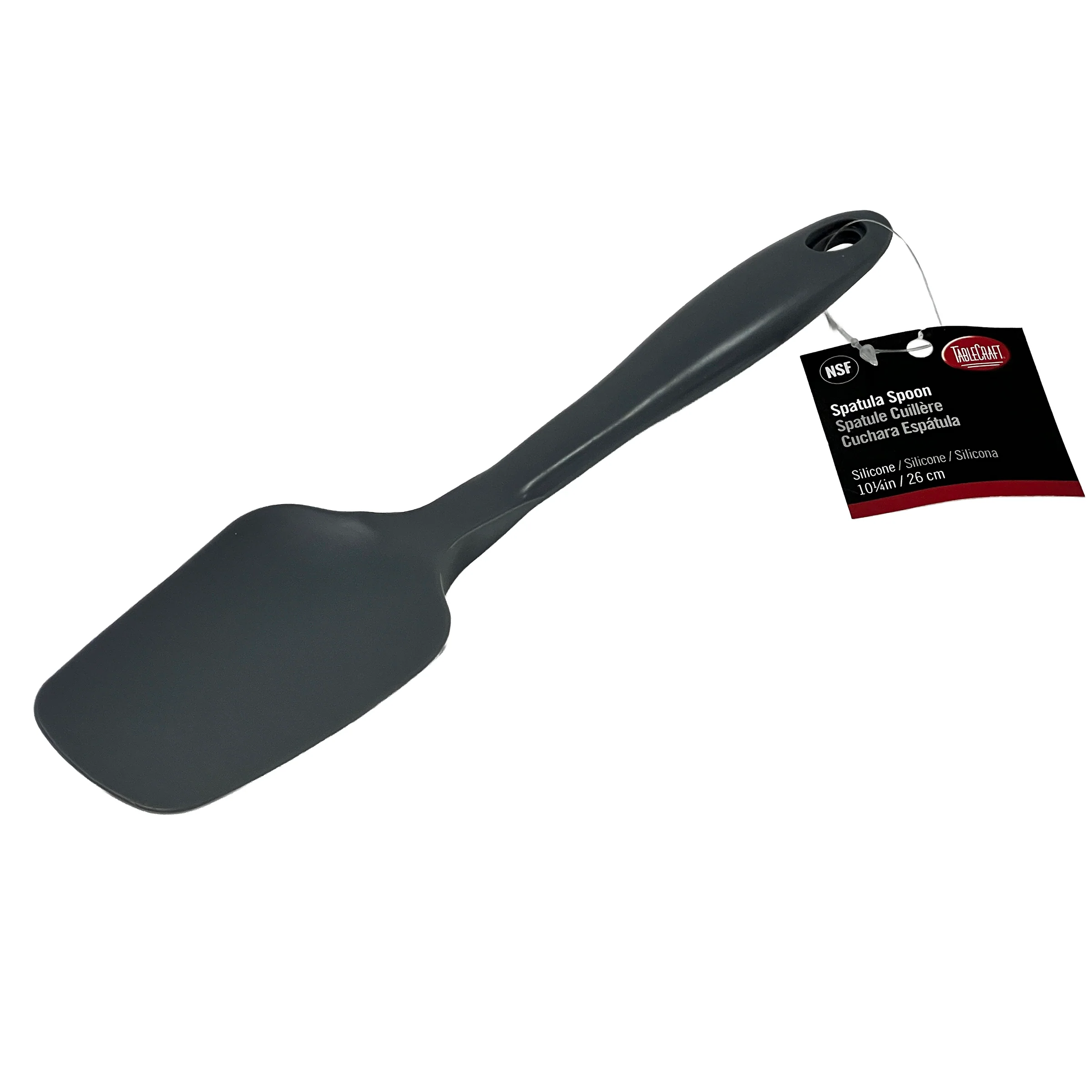 Tablecraft H3910GY 10-1/4 Inch Silicone Spatula Heat Resistant Gray