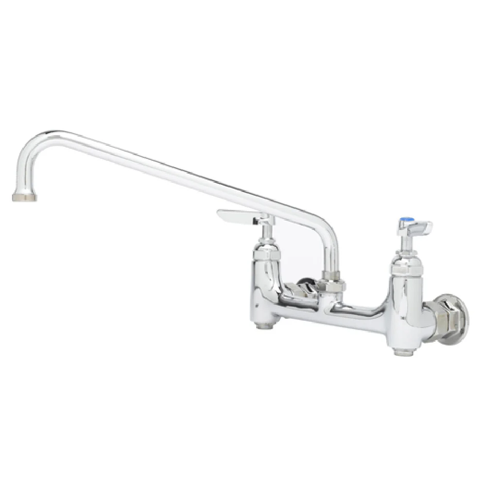T&S Brass B-0231-BST 12 Inch Swing Nozzle Sink Mixing Faucet Wall Mounted with Lever Handles