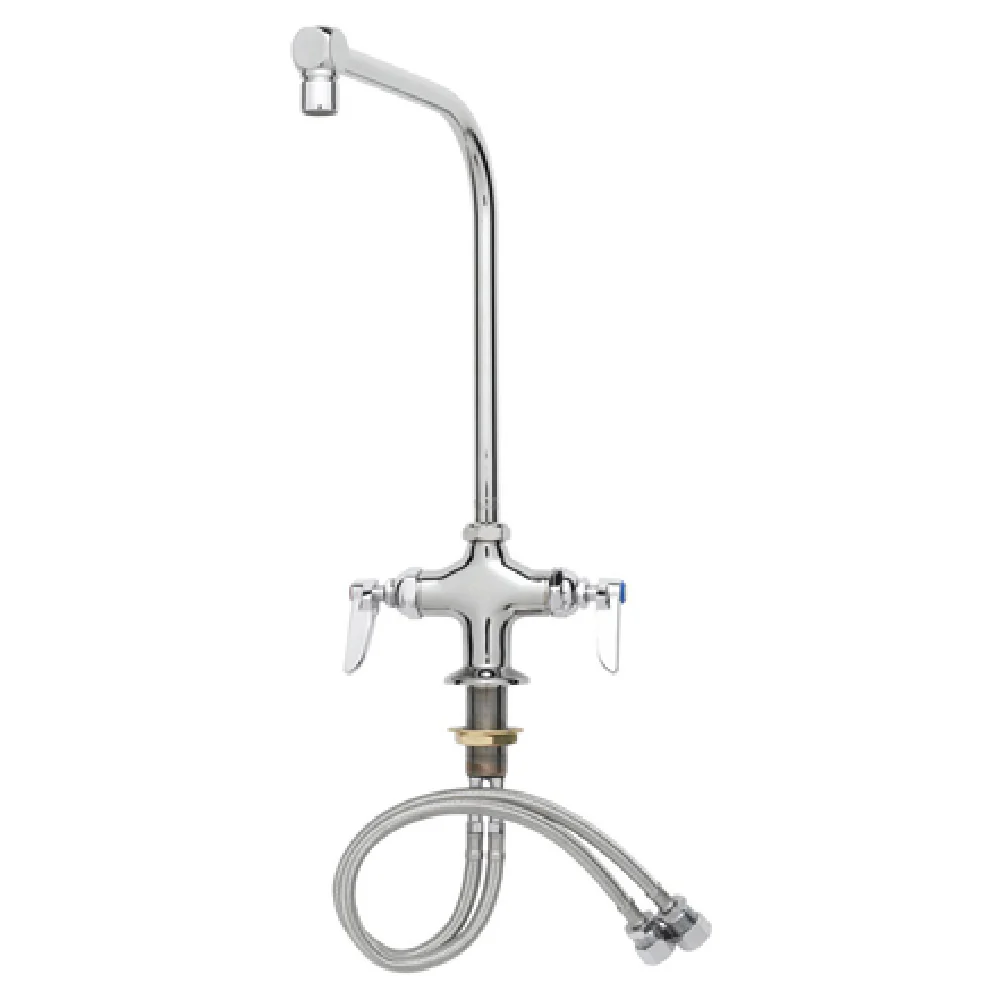 T&S Brass B-0318-03 90° Swing Nozzle Mixing Faucet Single Hole Stainless Steel with 2.2 GPM Aerator