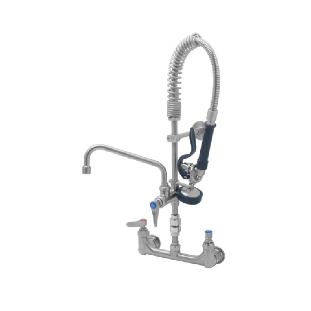 T&S Brass SMPK-8WLV-08 12.63 Inch Wall Mount Pre-Rinse Faucet Assembly with Flexible Hose