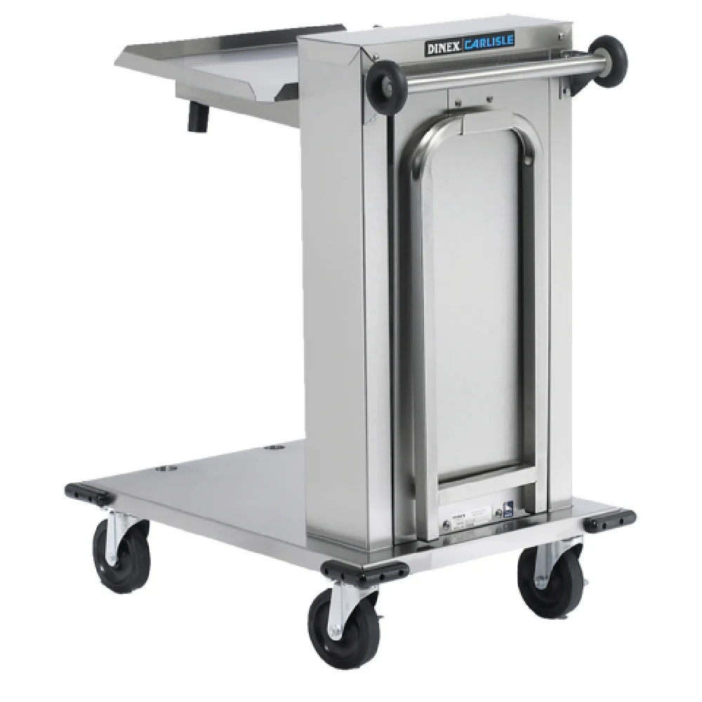 Dinex DXPIDT1C1321 22 Inch Mobile Tray Dispenser 100 Capacity Stainless Steel with Solid Shelf and Swivel Casters Dinex DXPIDT1C1321 22 Inch Mobile Tray Dispenser 100 Capacity Stainless Steel with Solid Shelf and Swivel Casters