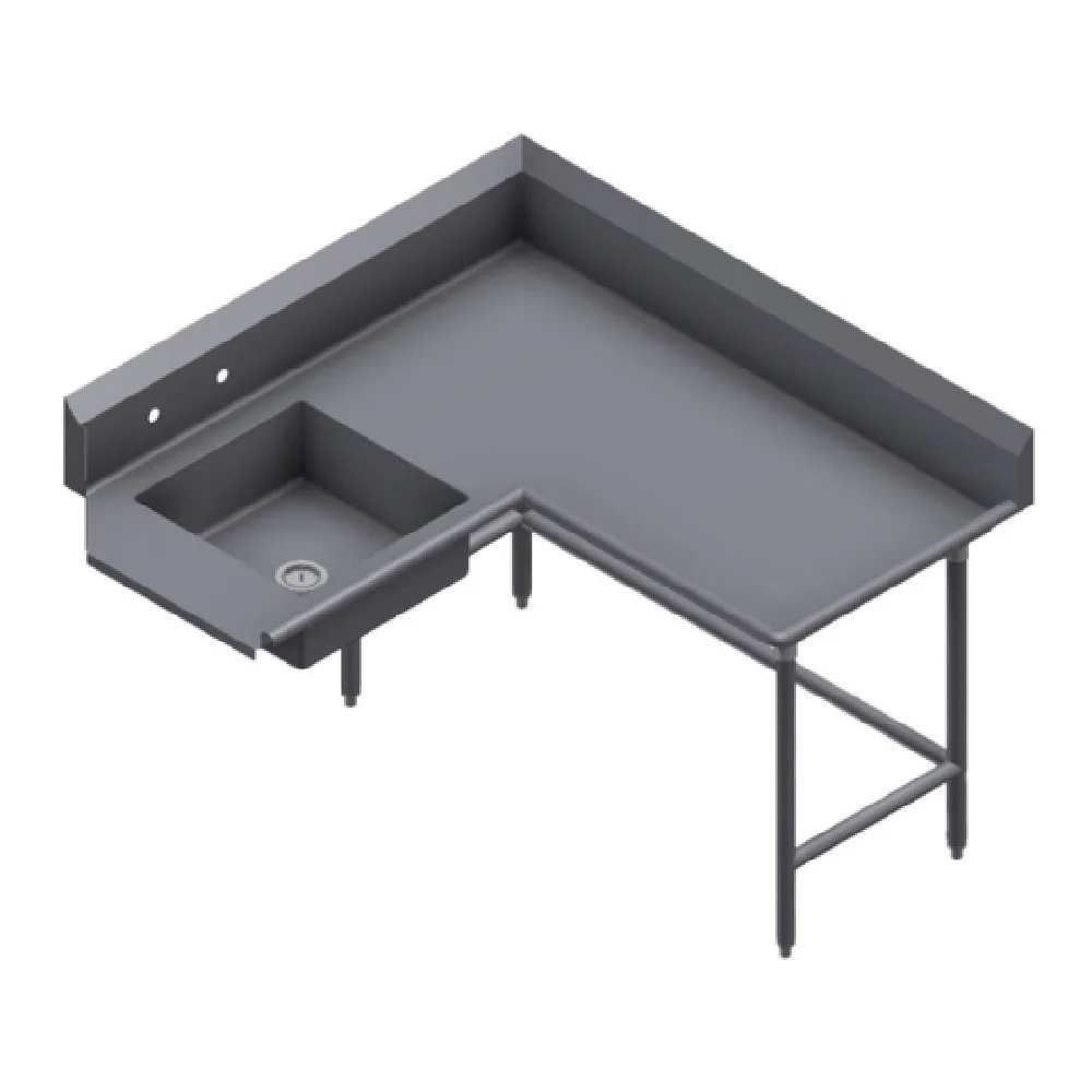 Winholt SDT-14-C-120R 120 Inch Right-left Operation Corner Dishtable Stainless Steel
