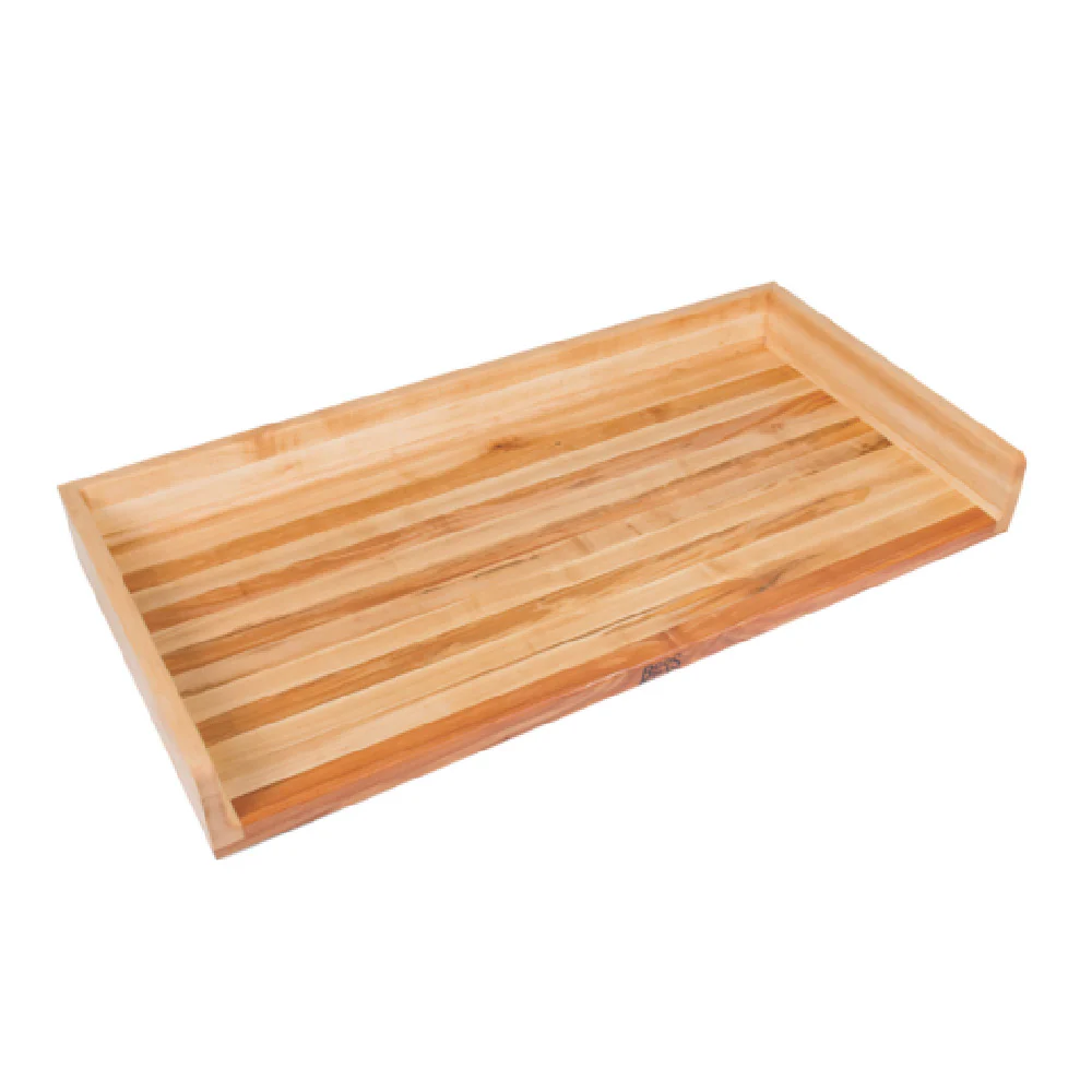 John Boos SB024-O 144 Inch Work Table Top Laminated Northern Hard Rock Maple with Coved Backsplash John Boos SB024-O 144 Inch Work Table Top Laminated Northern Hard Rock Maple with Coved Backsplash