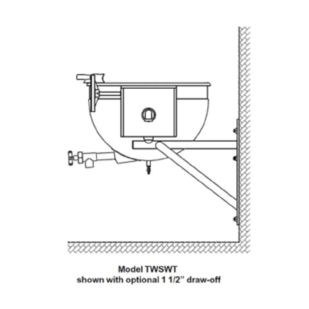 Legion TWSWT-60MV 60 Gallon Direct Steam Tilting Wall Mount Kettle with Mixer Legion TWSWT-60MV 60 Gallon Direct Steam Tilting Wall Mount Kettle with Mixer