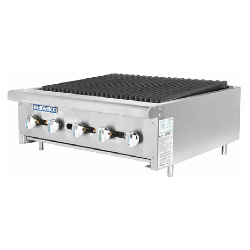 Turbo Air TARB-30 30 Inch Charbroiler Gas Heavy Duty with 5 Burners 75000 BTU