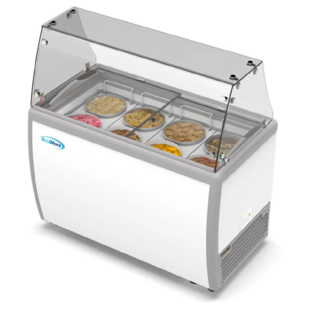 Koolmore KM-ICD-49SD-FG 50 Inch Ice Cream Dipping Display Cabinet 13 Cu Ft Capacity with Sneeze Guard Koolmore KM-ICD-49SD-FG 50 Inch Ice Cream Dipping Display Cabinet 13 Cu Ft Capacity with Sneeze Guard