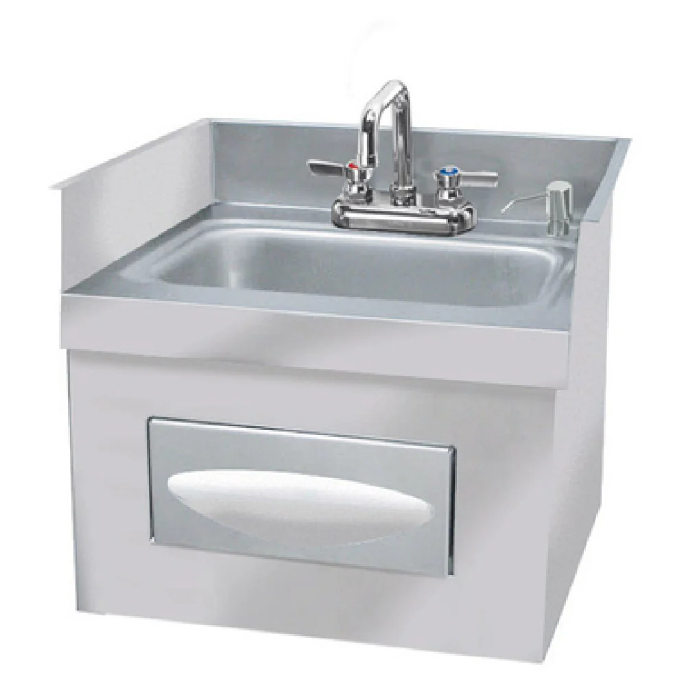 Krowne HS-74 18 Inch Stainless Steel Hand Sink with Towel and Soap Dispenser