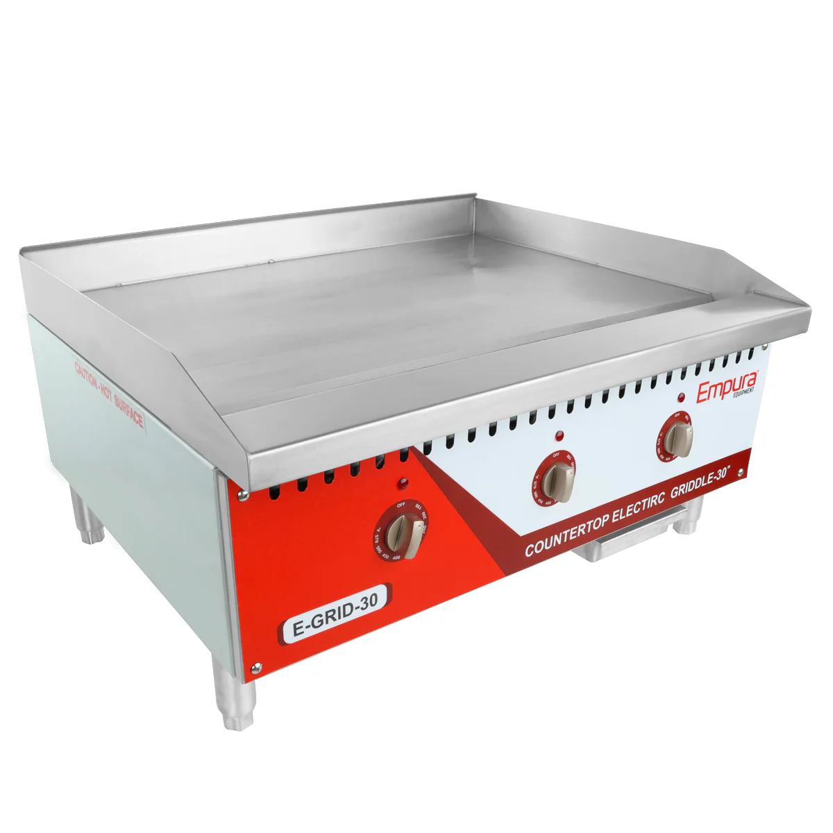 Empura Equipment E-GRID-30 15-1/2 Inch Electric Griddle Countertop Stainless Steel with Grease Collection Pan