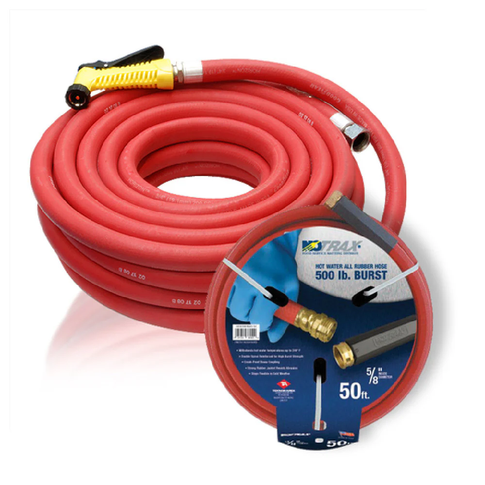 Notrax T43S6050RD 50 Foot Hot Water Hose 3/4 Inch ID Rubber Abrasion Resistant