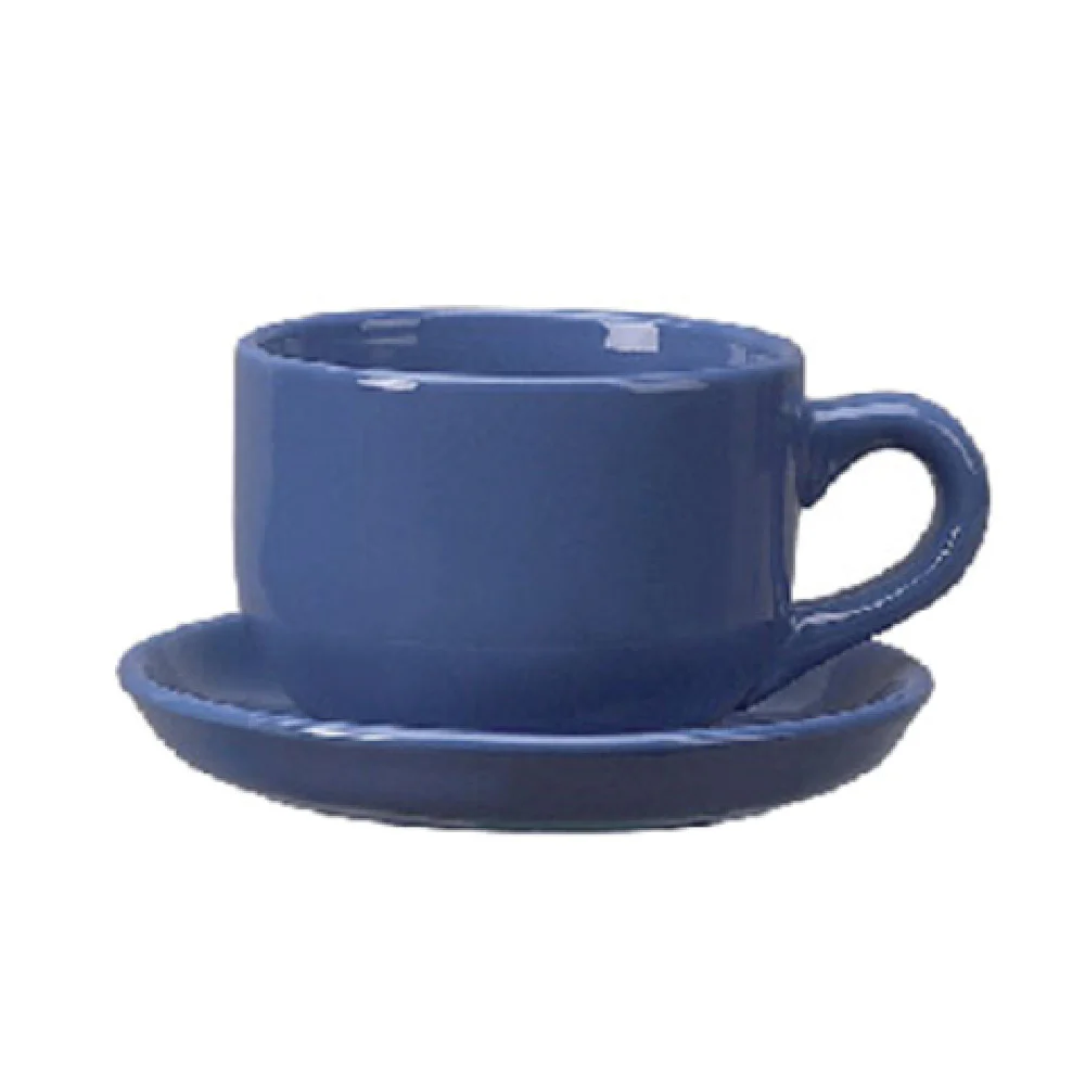 International Tableware 822-06 14 Oz Latte Cup Lead Free Ceramic Light Blue