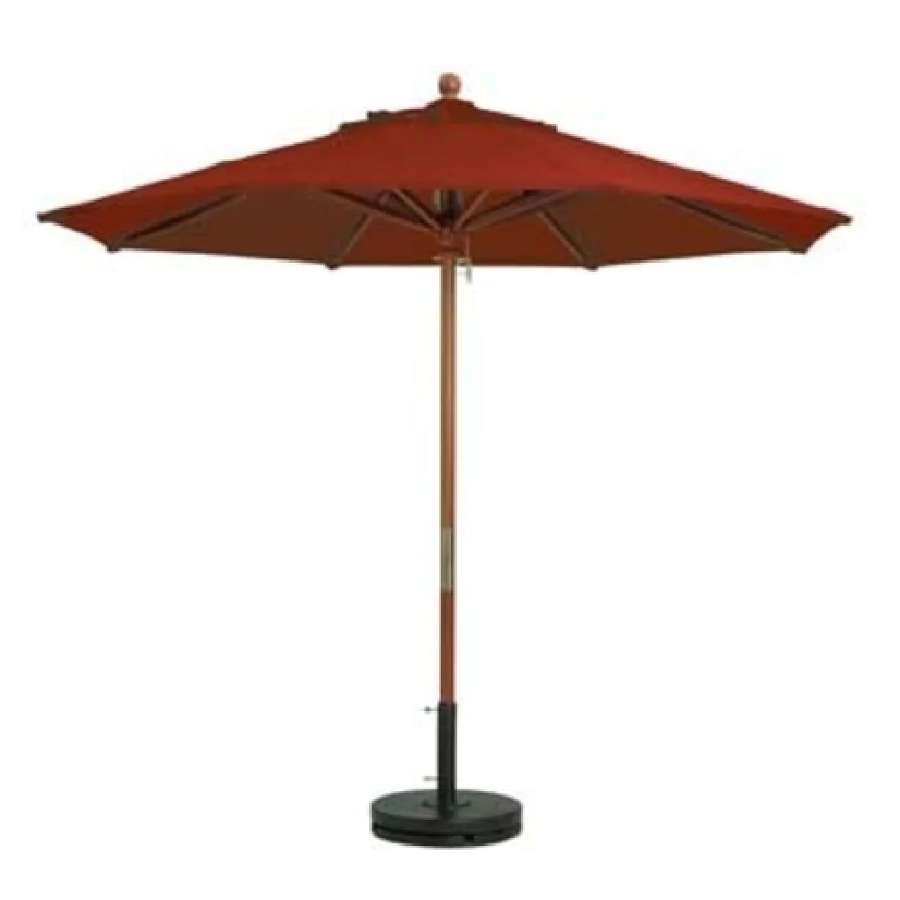 Grosfillex 98918231 9 Ft Round Umbrella Terra Cotta Wooden Pole Outdura Fabric Grosfillex 98918231 9 Ft Round Umbrella Terra Cotta Wooden Pole Outdura Fabric
