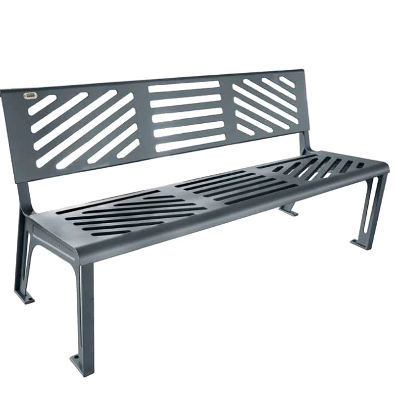 emuamericas llc U397M-32 65-1/2 Inch Long Outdoor Bench with Solid Steel Seat and Cast Iron Frame