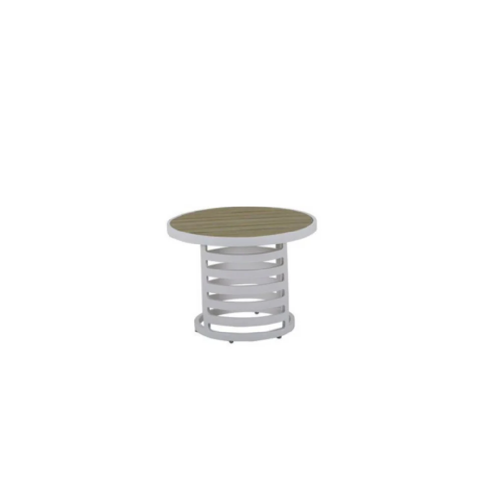 Plantation Prestige Commercial Furniture 8842400-0152 24 Inch Round End Table Honey Slats White Frame