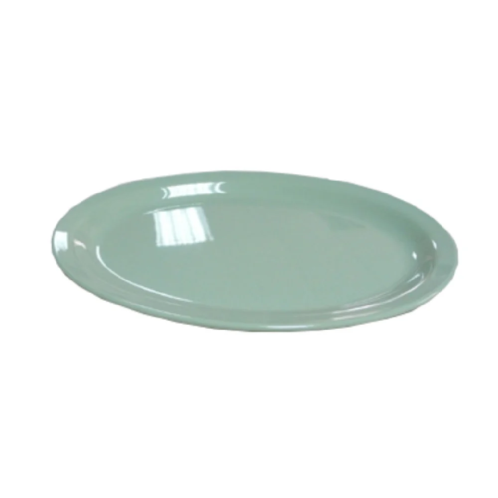 Yanco NS-515G 13 Inch Green Oval Platter Dishwasher Safe Melamine