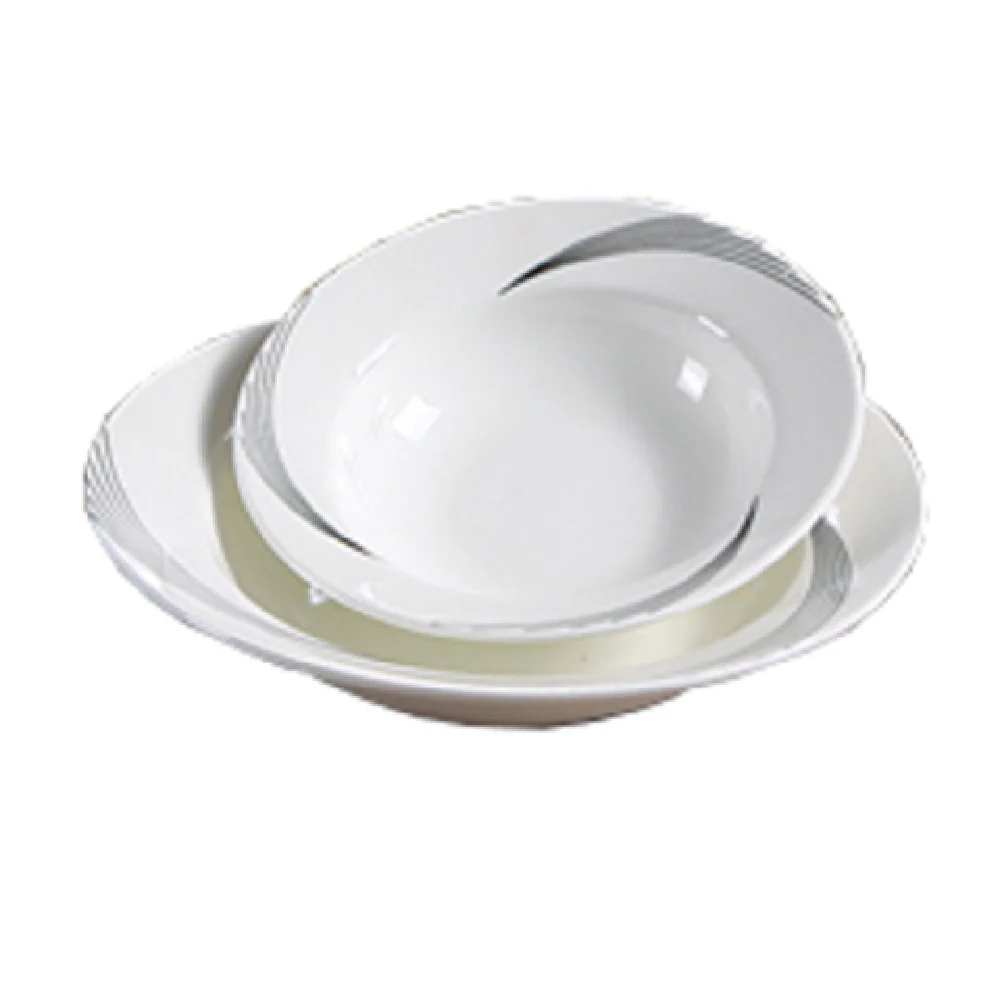 Yanco UR-506 11-1/2 Oz Grapefruit Bowl Round Porcelain with Line Design