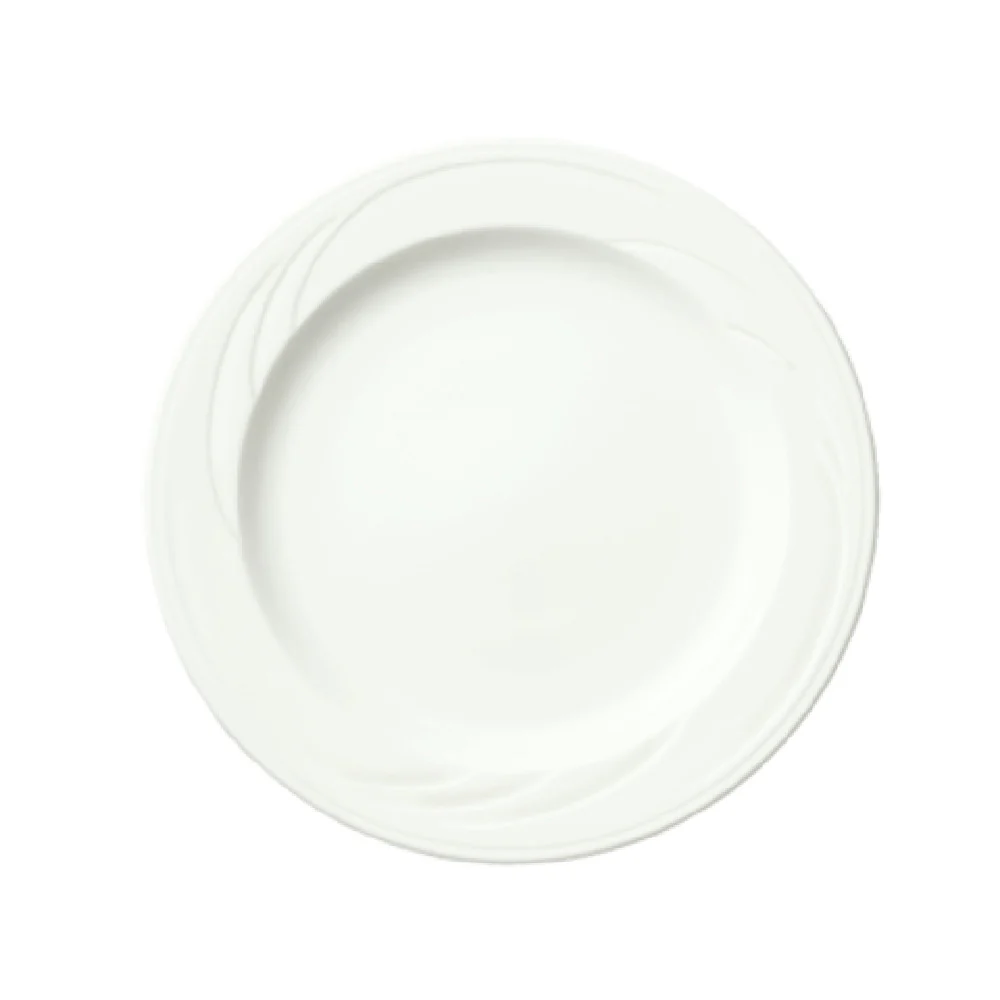 Libbey 905437985 12-1/4 Inch Round Plate Porcelain White Royal Rideau