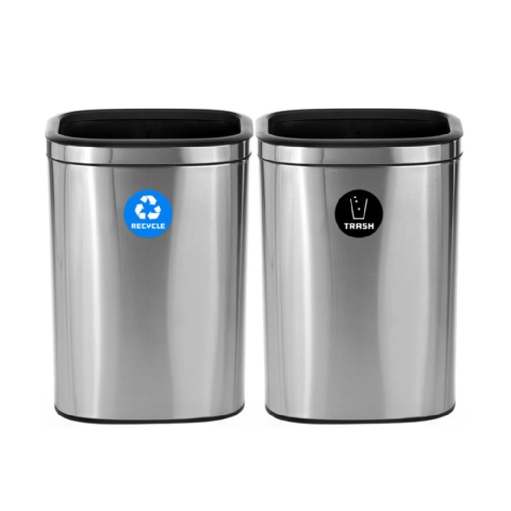 Alpine Industries ALP470-40L-R-T 10 Gallon Recycling Receptacle Stainless Steel Open Top Alpine Industries ALP470-40L-R-T 10 Gallon Recycling Receptacle Stainless Steel Open Top