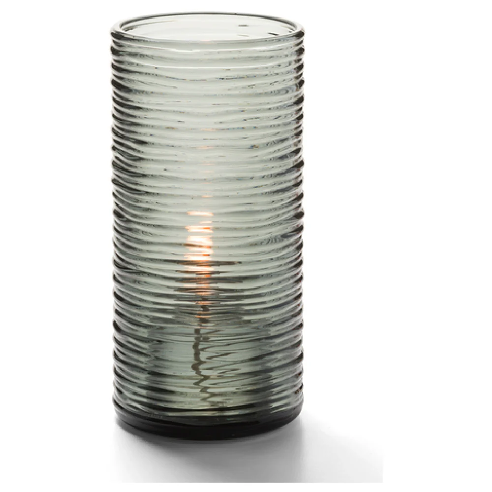Hollowick 48025S 3-1/8 Inch Round Candle Lamp Base Smoke Spun Glass with Descriptors