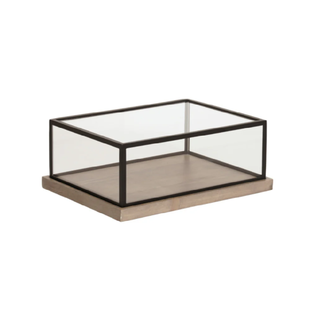 Cal Mil 3648-1520-110ND 20 Inch Presentation Box Countertop Gray-Washed Pine Wood