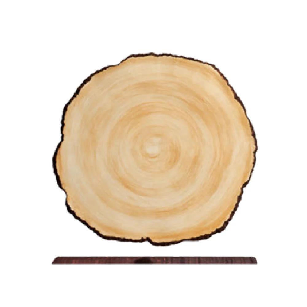Libbey FWS-15 8-1/2 Inch Round Platter with Faux Wood Look Ceramic