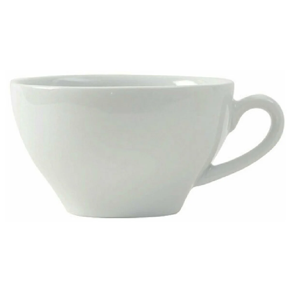 Tuxton ALF-080B 8 Oz Euro Cup with Microwave Dishwasher Safe Porcelain White
