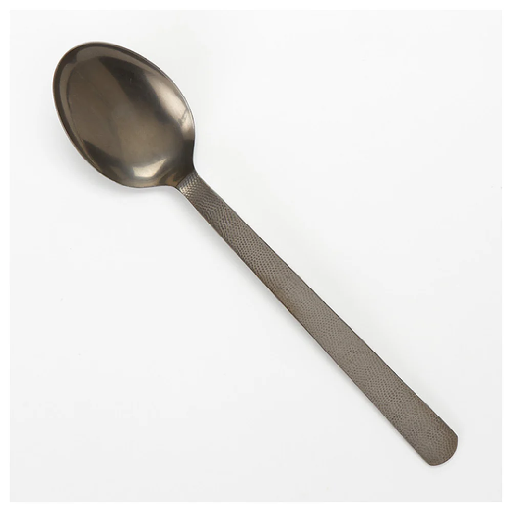 American Metalcraft BLHSP 13-1/4 Inch Solid Serving Spoon Hammered Vintage Black Finish