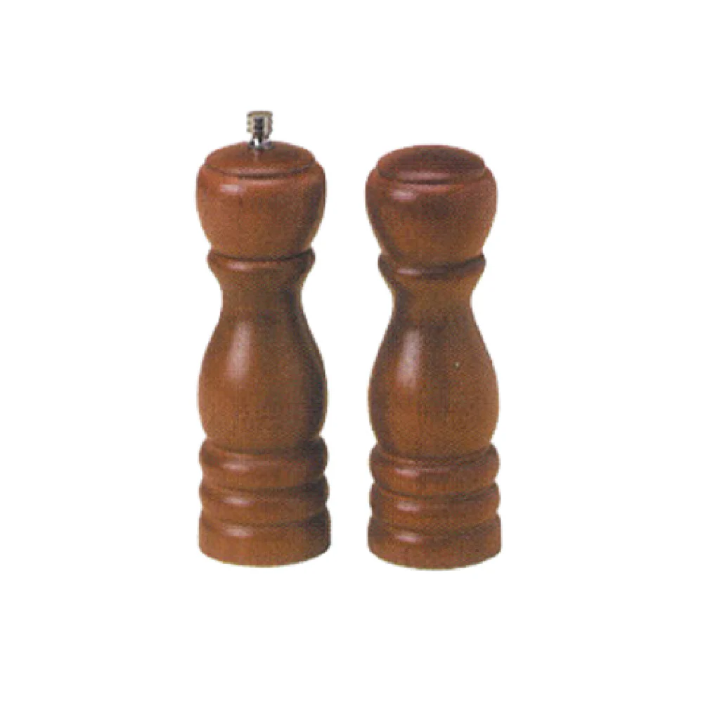 American Metalcraft WPMS62 Shaker Set with Tempered Steel Grinder Wood Mahogany