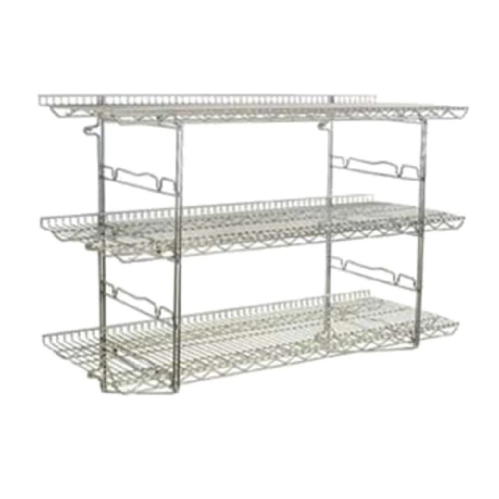 Eagle S3-3B-SSW1848C 48 Inch 3-Tier Piggyback Wall Mounted Shelf Chrome Wire