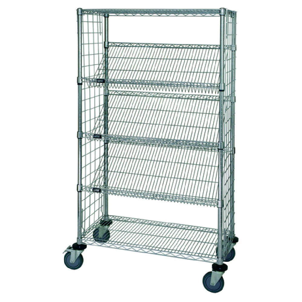 Quantum WRCSL5-63-2448EP 48 Inch Slanted Shelf Enclosure Cart with 1200 Lbs Capacity Quantum WRCSL5-63-2448EP 48 Inch Slanted Shelf Enclosure Cart with 1200 Lbs Capacity