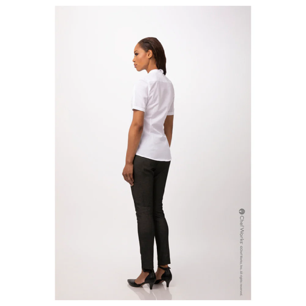 Chef Works SHC08W-WHT-XS Cook's Shirt Women's Snap Front Closure Poly/Cotton White Chef Works SHC08W-WHT-XS Cook's Shirt Women's Snap Front Closure Poly/Cotton White
