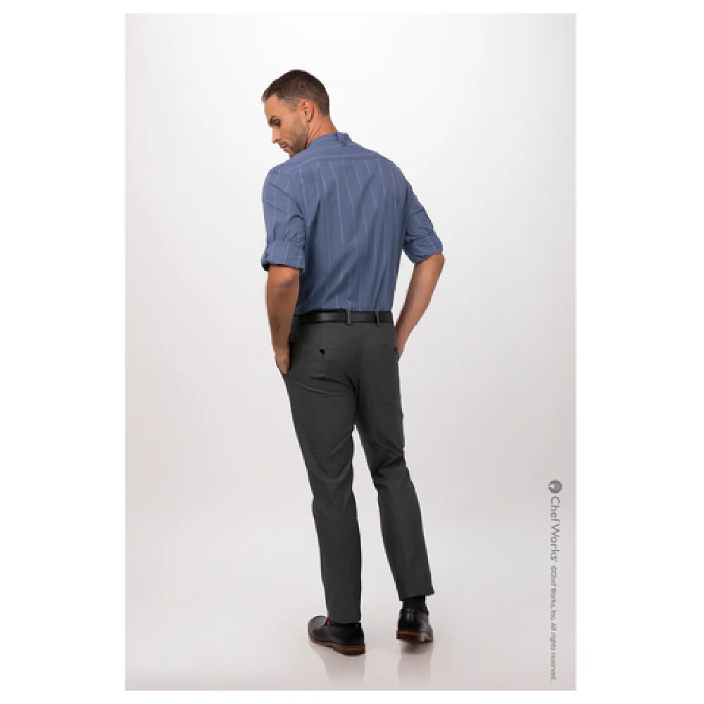 Chef Works SFB03-BLU-XL Men’s Voce Dress Shirt XL Blue Roll-Up Long Sleeves and Button Tab Chef Works SFB03-BLU-XL Men’s Voce Dress Shirt XL Blue Roll-Up Long Sleeves and Button Tab