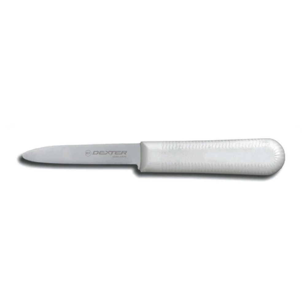 Dexter 10443 3 Inch Narrow Blade Clam Knife High Carbon Steel White Handle