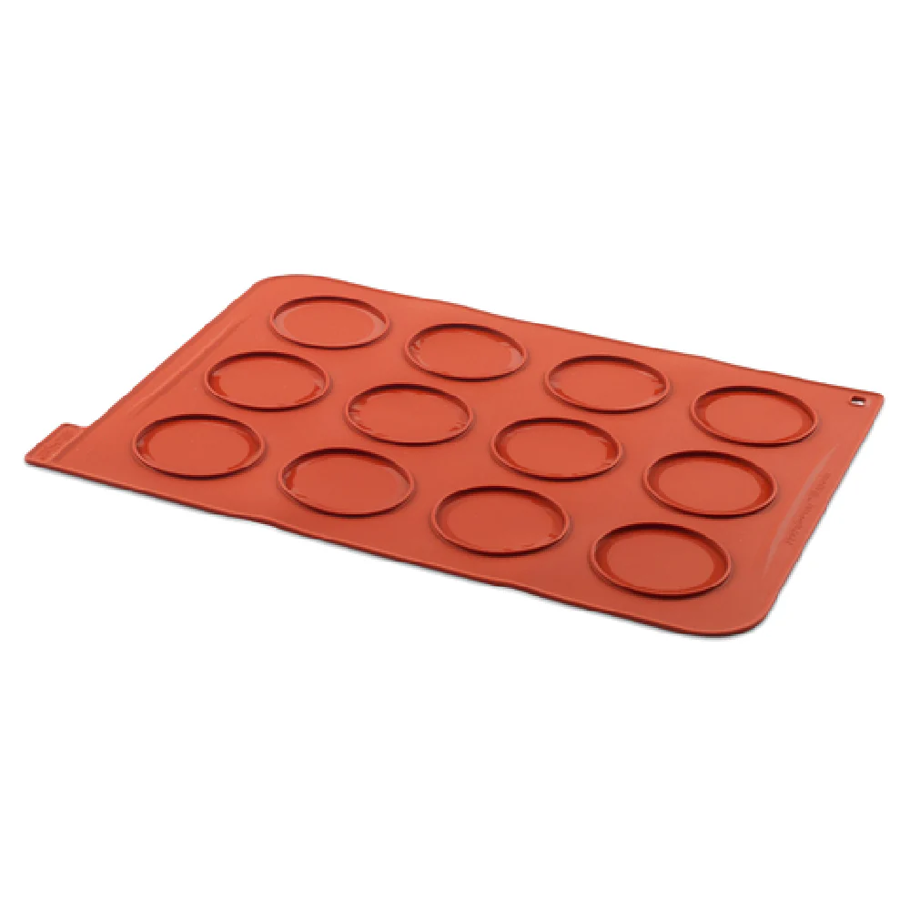 JB Prince M613 15-3/4 Inch Silicone Baking Mat Orange for Whoopie Pies