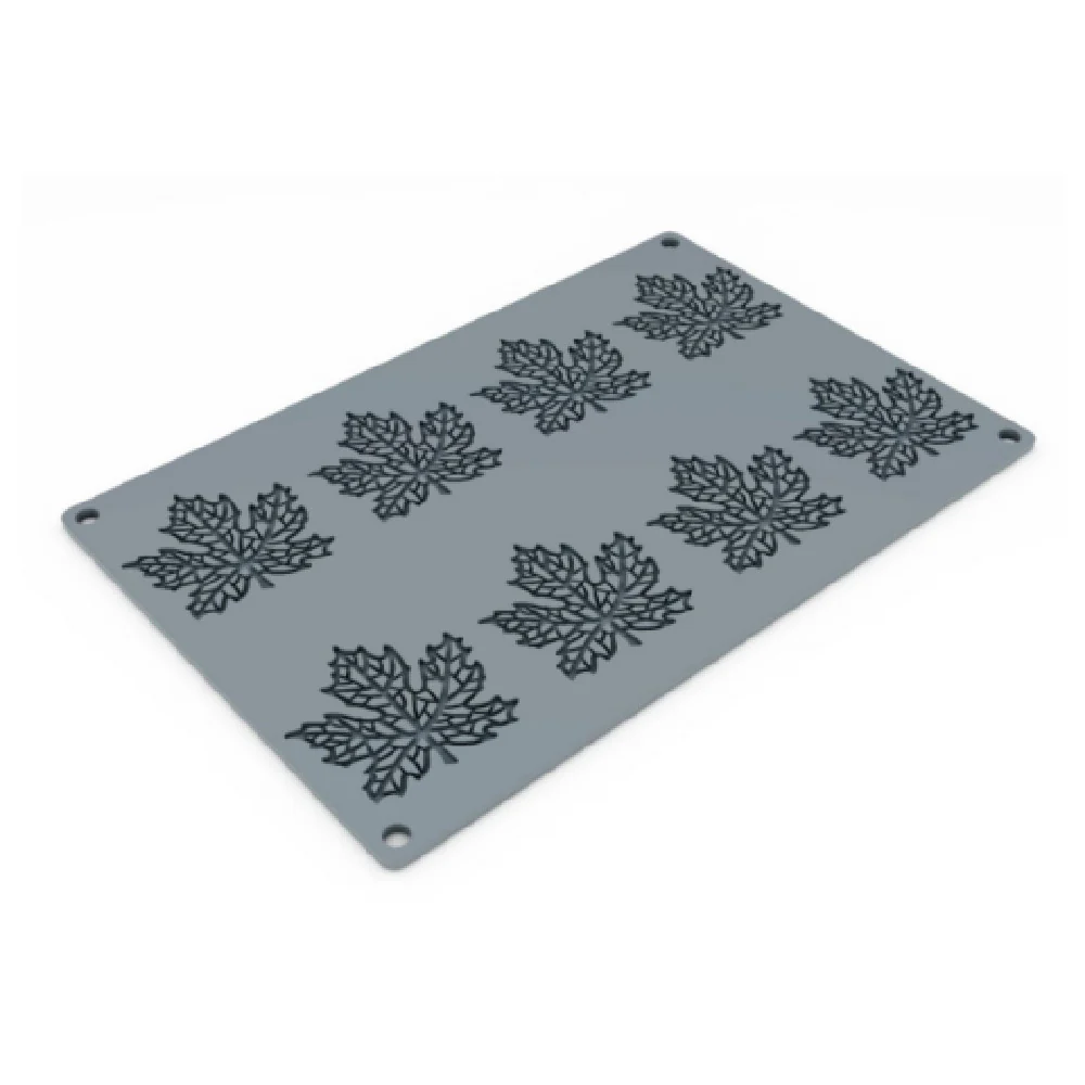 JB Prince MA374 2.60 Inch Maple Silicone Mold for Pastry Forms with 8 Forms