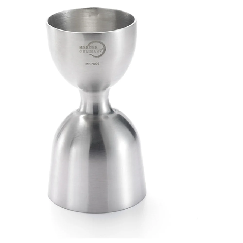 Mercer Culinary M37006 1 to 2 Oz Heavy Duty Straight Rim Jigger Stainless Steel with Internal Markings