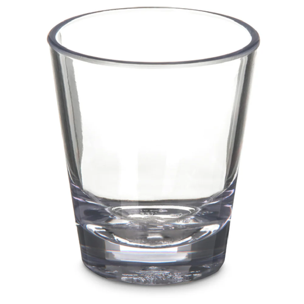 Carlisle 560107 1-1/2 Oz Shot Glass Chip Shatter Break Resistant SAN Clear