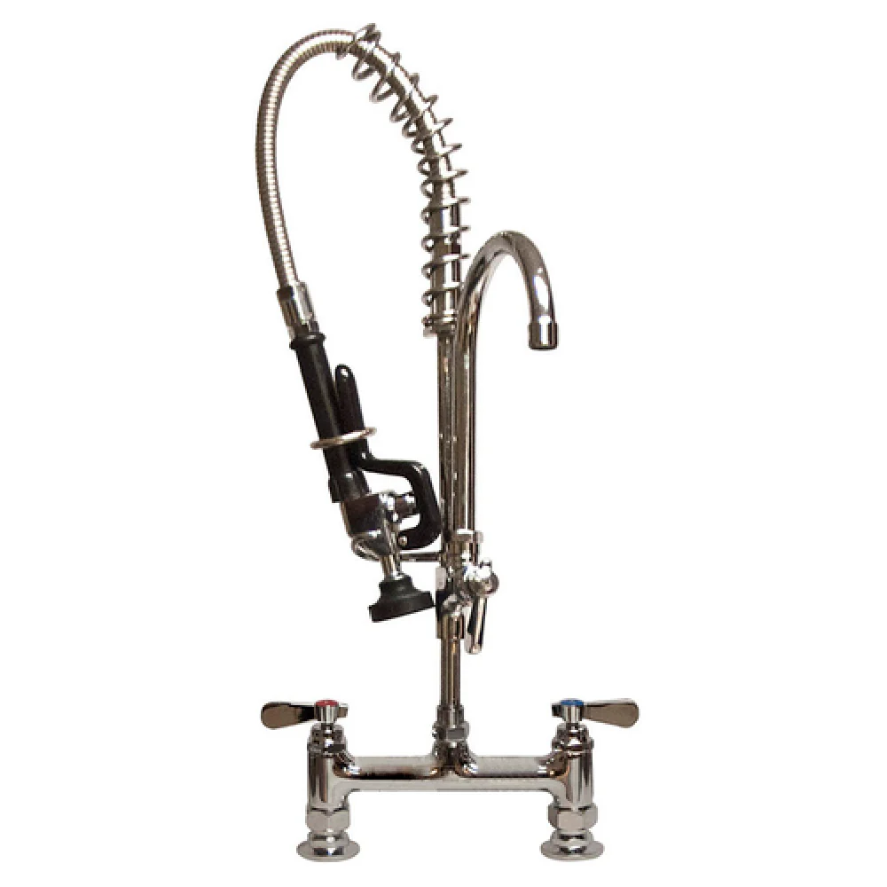 BK Resources BKF-8HD-MINI Pre-Rinse Assembly 8 Inch OC Stainless Steel Heavy Duty with Check Valves