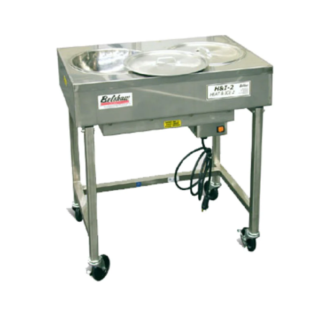 Belshaw H&I-2-240V 19 Inch Electric Icing Table Stainless Steel 7 lb Capacity with Bowls