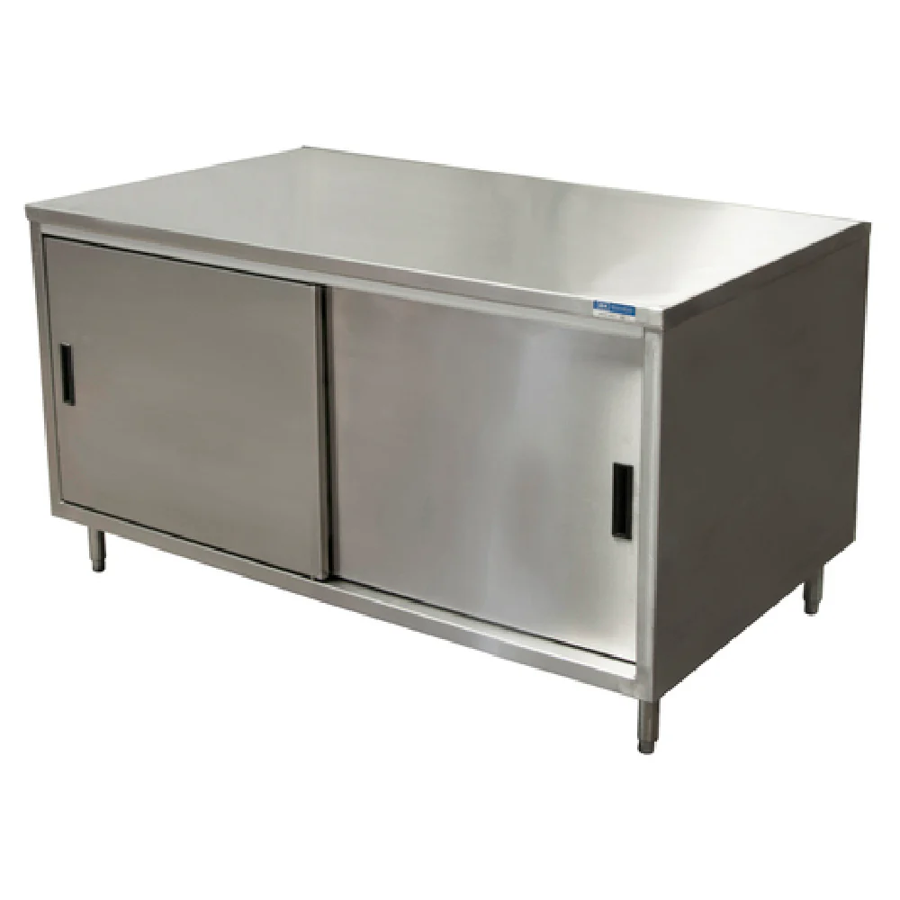 BK Resources CST-2436S 36 Inch Cabinet Base with Sliding Doors Stainless Steel