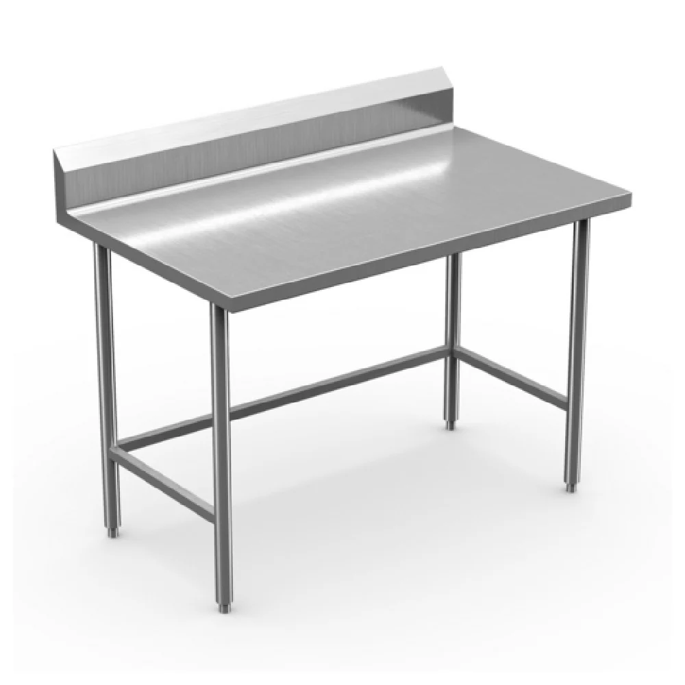 Winholt DTSBB-3096-14 96 Inch Work Table 14 Gauge Stainless Steel Top with Boxed Backsplash